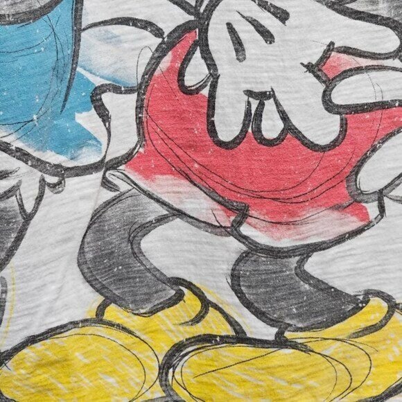 Disney Store Ladies Mickey & Minnie Mouse Kiss White Tee L - Picture 8 of 13
